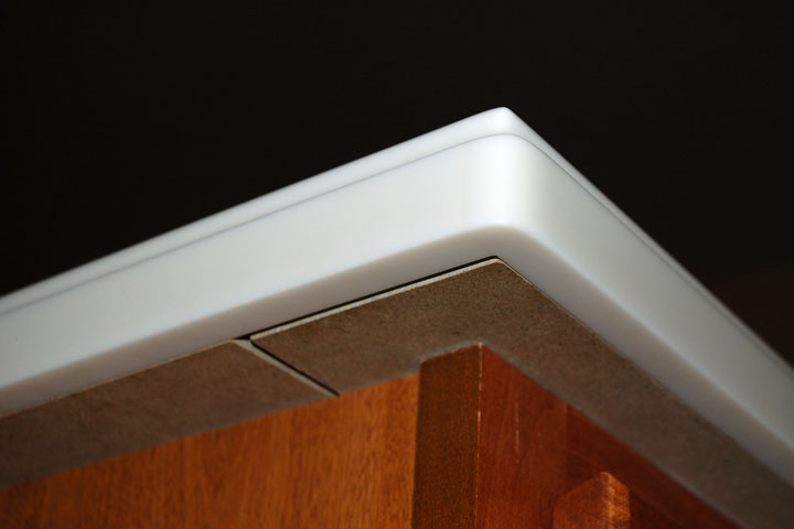 solid surface countertop underside